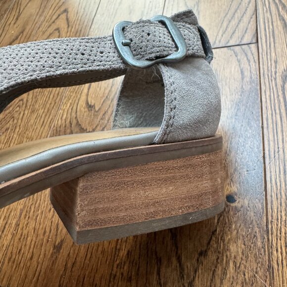 Crown Vintage Sling-Back Buckle Flats Size 10M Taupe/Gray Leather Excellent - Picture 8 of 9